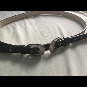 Black double buckle belt